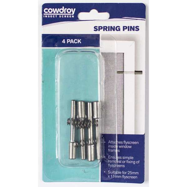 Cowdroy Flyscreen Spring Pins Metal - 4 Pack