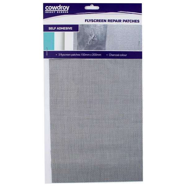 Cowdroy Flyscreen Repair Patches 150 x 200mm - 3 Pack