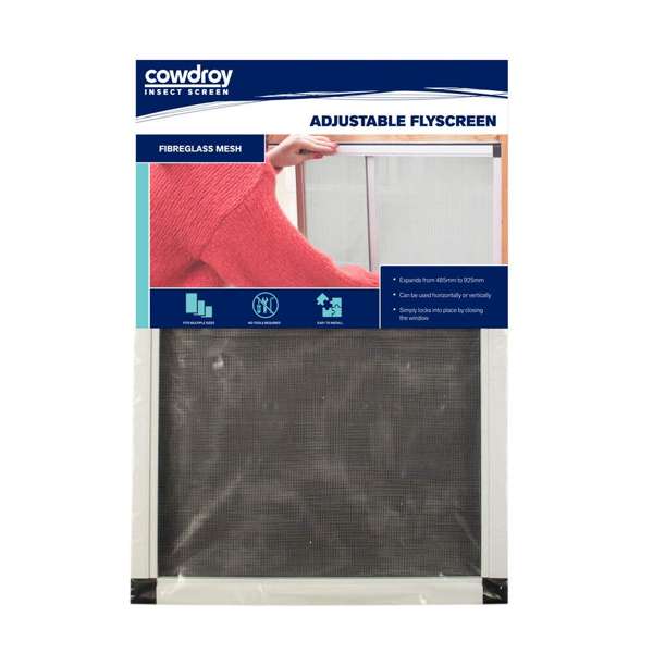 Cowdroy Window Adjustable Flyscreen 485 - 925mm