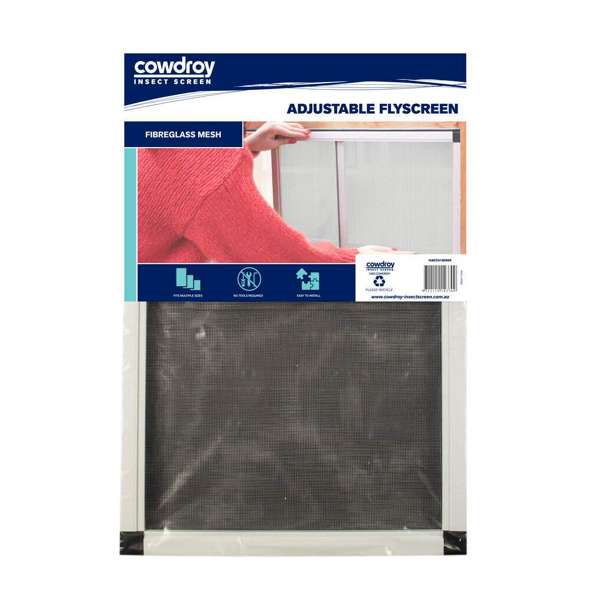 Cowdroy Window Adjustable Flyscreen 485 - 925mm