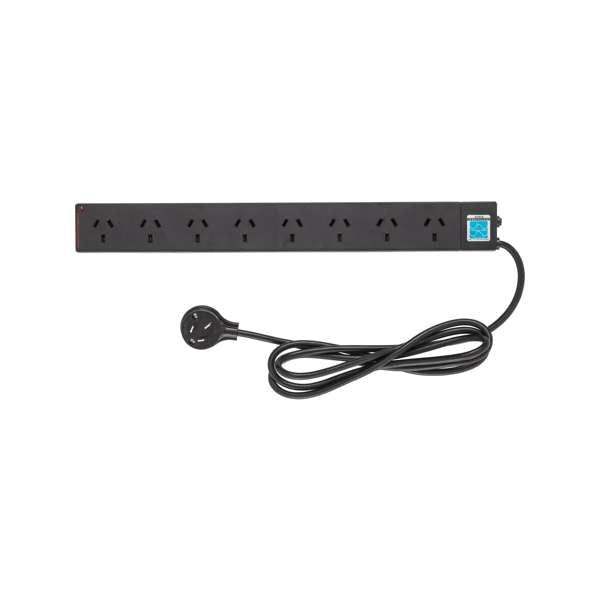 HPM General Purpose 8 Outlet 175J Surge Protected Powerboard Black