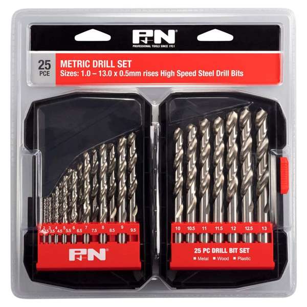 P&N HSS Jobber Drill Set Metric - 25 Piece