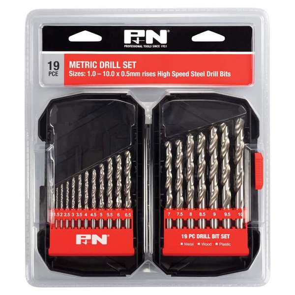 P&N HSS Jobber Drill Set Metric - 19 Piece