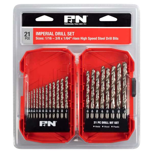 P&N HSS Jobber Drill Set Imperial - 21 Piece