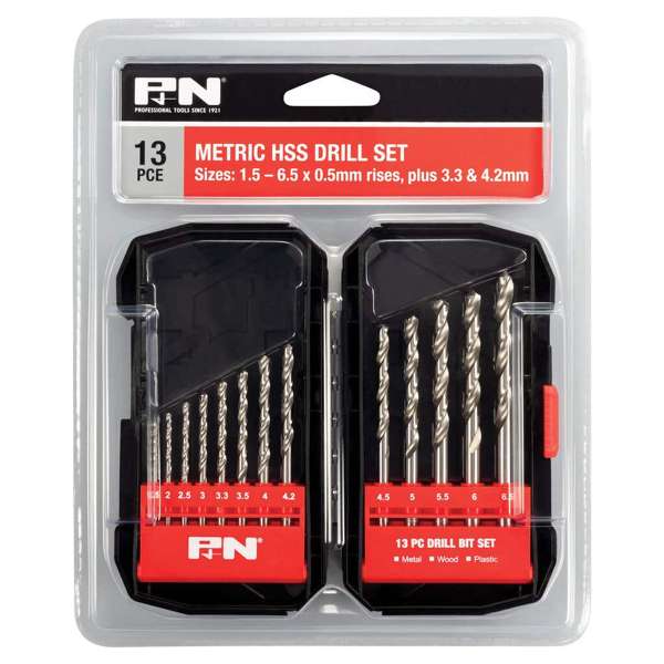 P&N HSS Jobber Drill Set Metric - 13 Piece