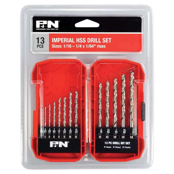 P&N HSS Jobber Drill Set Imperial - 13 Piece