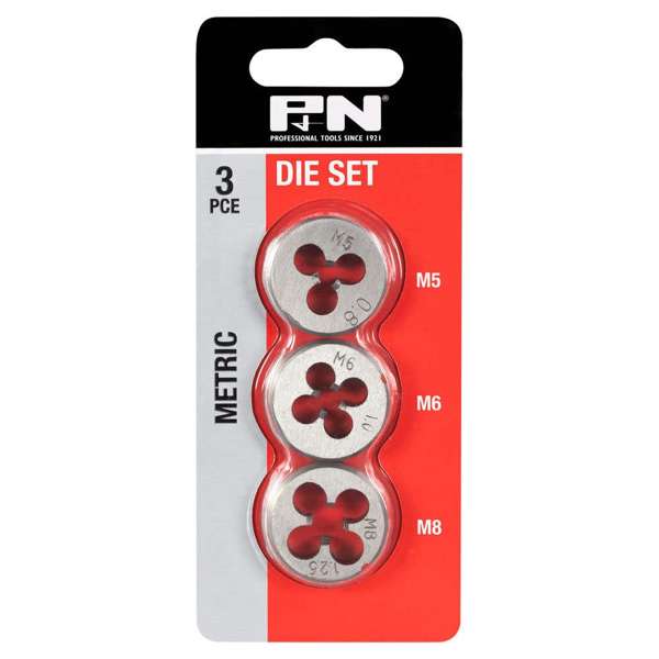 P&N Metric Button Die Set - 3 Piece