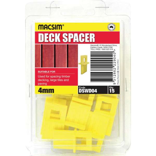 Macsim Spacer Deck Yellow 4mm - 15 Pack