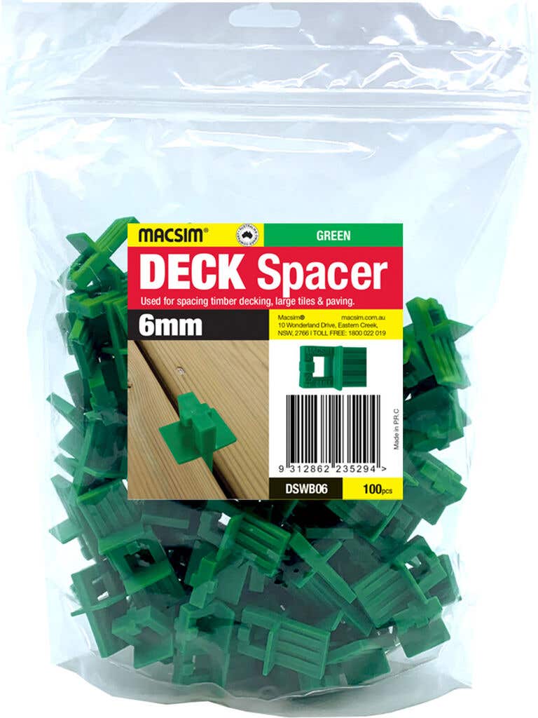 Macsim Spacer Deck Green 6mm 100 Pack