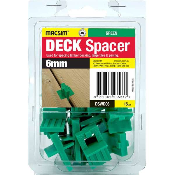 Macsim Spacer Deck Green 6mm - 15 Pack