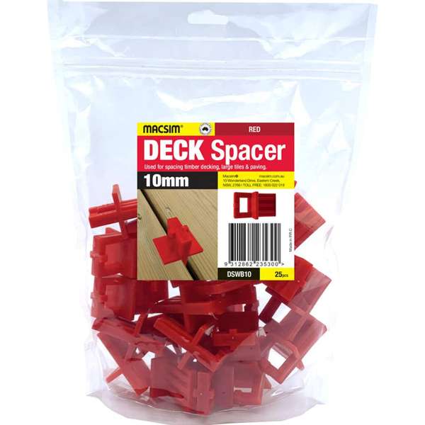 Macsim Spacer Deck Red 10mm - 25 Pack