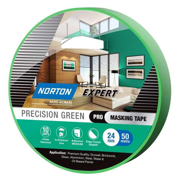 Norton Masking Tape Precision Green 10 Day 24mm x 50M