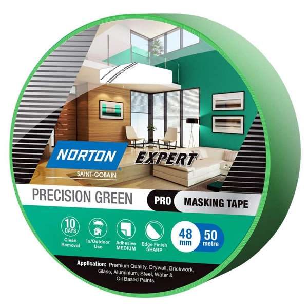 Norton Masking Tape Precision Green 10 Day 48mm x 50M