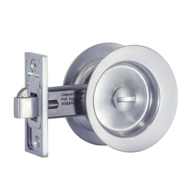 Gainsborough Sliding Cavity Set Circular Privacy Brushed Satin Chrome