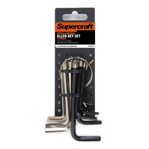 Supercraft Metric/Imperial Allen Key Set - 14 Piece