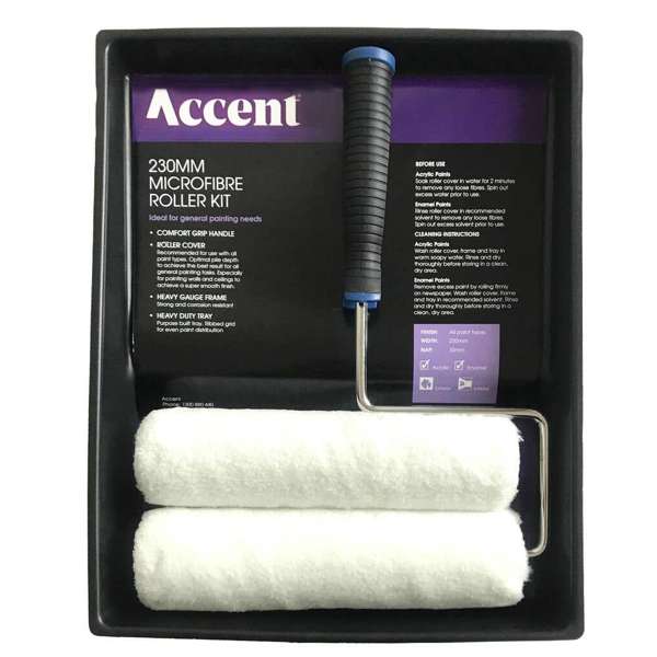 Accent Roller Kit Microfibre 2 Covers 230mm