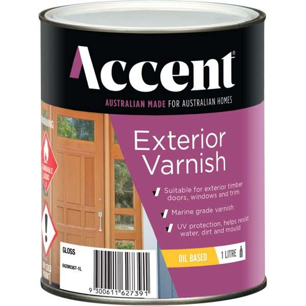 Accent Exterior Varnish Oil Based Gloss Clear 1L