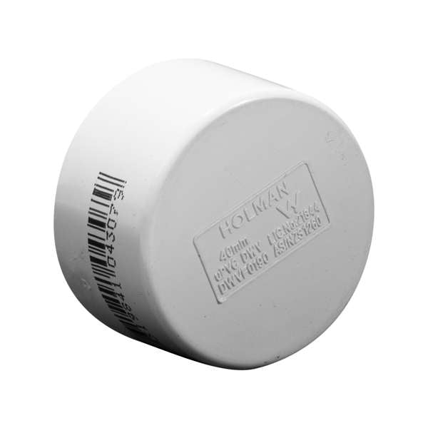 Holman PVC DWV Push On Cap 40mm