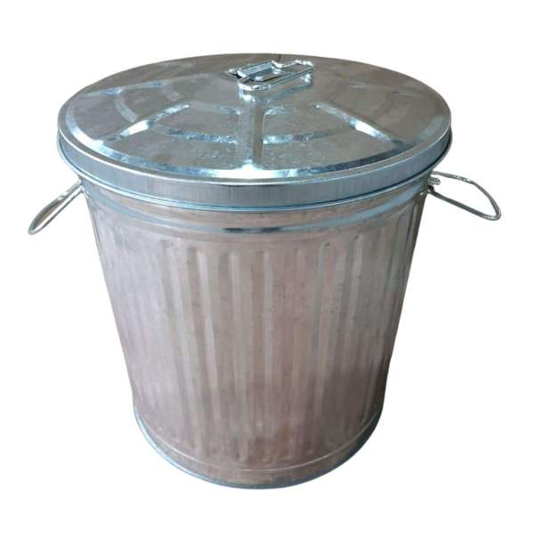 Queen Rubbish Bin Galvanized Metal 35L