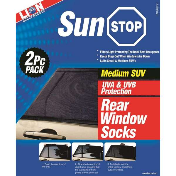 Lion Sunstop SUV Window Sock Rear Medium - 2 Piece