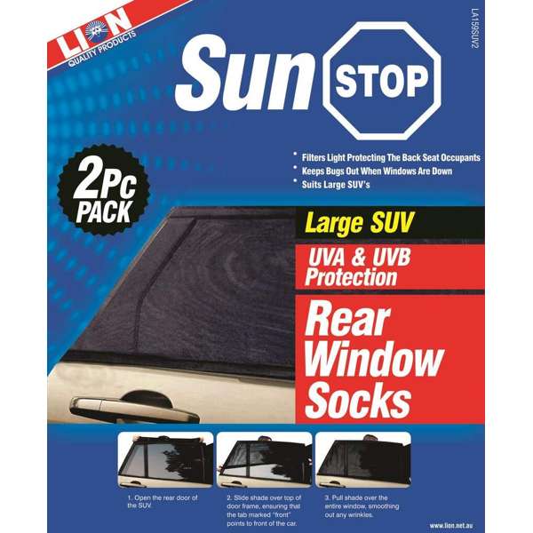 Lion Sunstop SUV Window Sock Rear Large - 2 Piece