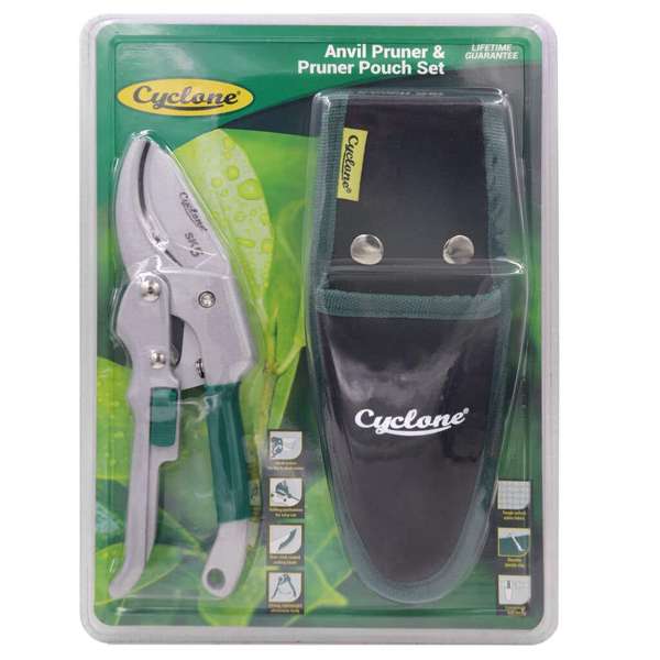 Cyclone Anvil Secateurs & Pouch Set