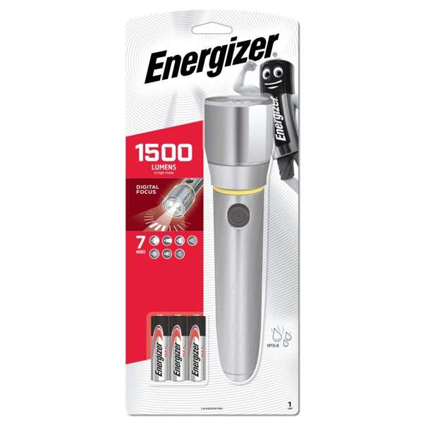 Energizer 1500 Lumens HD Vision Torch Metal LED