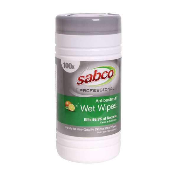 Sabco Antibacterial Heavy Duty Wipes - 100 Pack