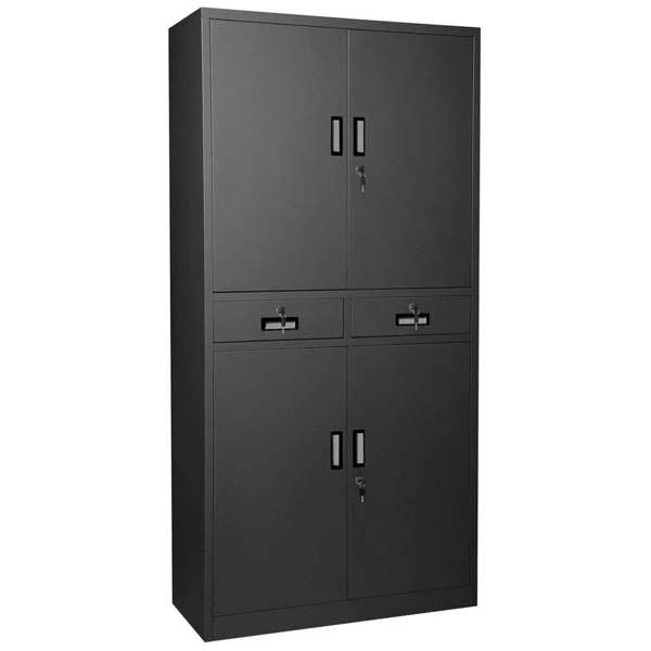 Garage Select 4 Door 2 Drawer Lockable Steel Cabinet Dark Grey