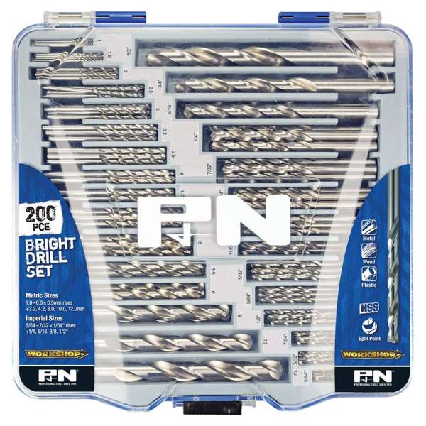 P&N Workshop Bright Drill Bit Set - 200 Piece