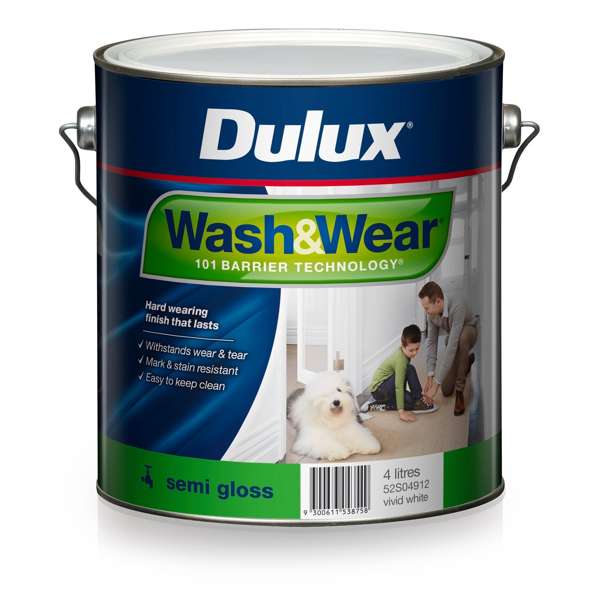 Dulux Wash & Wear Interior Semi Gloss Vivid White