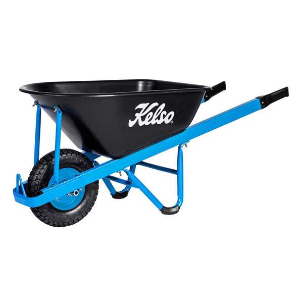 Kelso Contractors Wheelbarrow Poly Tray Flat Free Wheel 100L