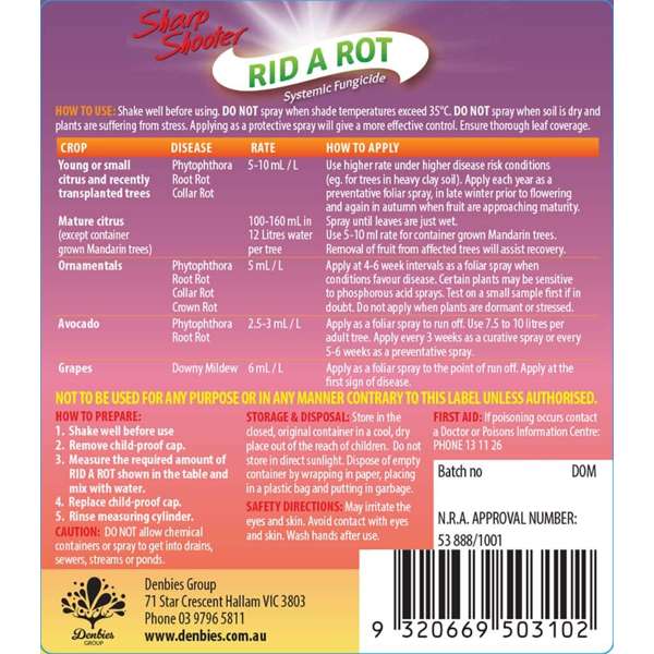 Sharp Shooter Rid a Rot Fungicide Concentrate 500ml