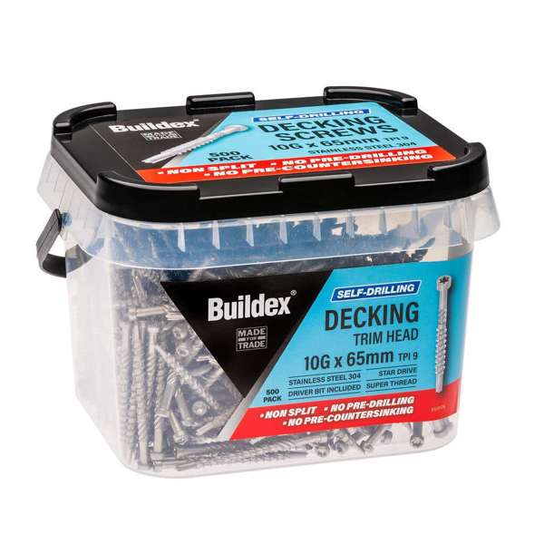 Buildex Self Drilling Decking Screw 10G x 65mm - Box of 500