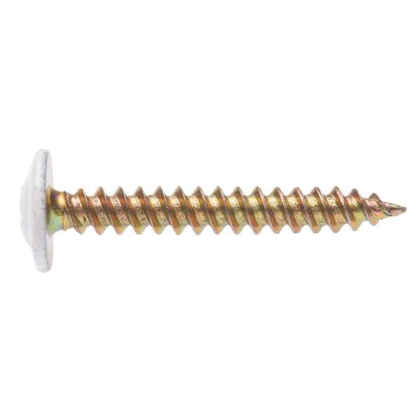 Zenith Timber Screws Button Head Needle Point White 8-15 x 30mm - 100 Pack