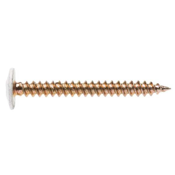 Zenith Timber Screws Button Head Needle Point White 8g x 40mm - 100 Pack