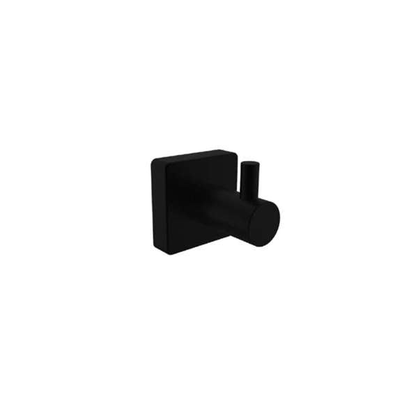 Bolera Robe Hook Round & Square Plates Black