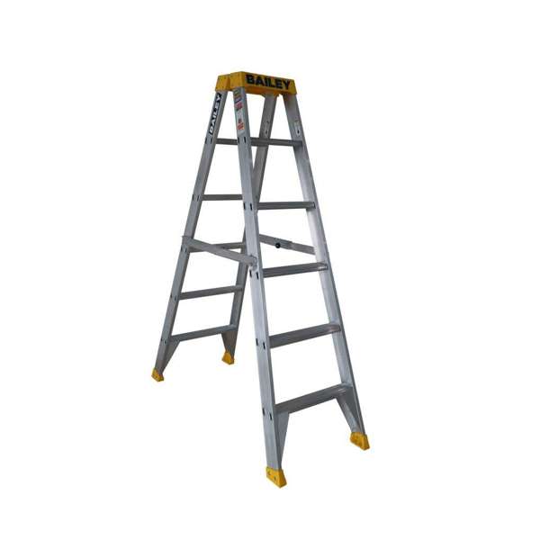 Bailey Pro Punchlock Aluminum Double Sided Ladder 150kg Industrial 6 Step