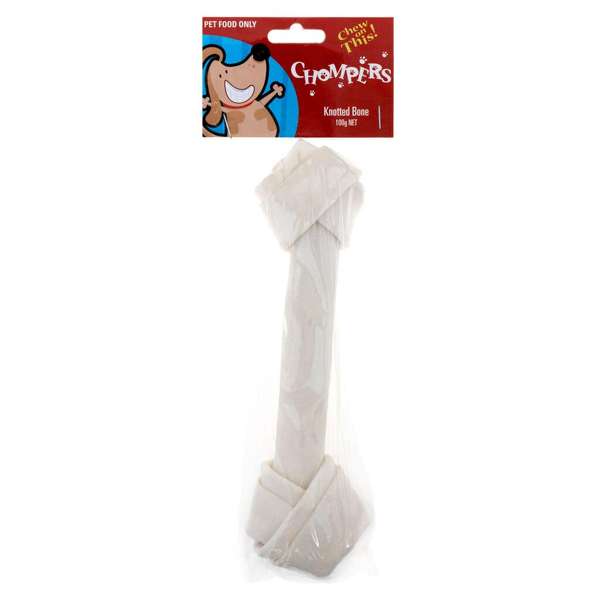 Chompers Rawhide Beef Knotted Dog Chew