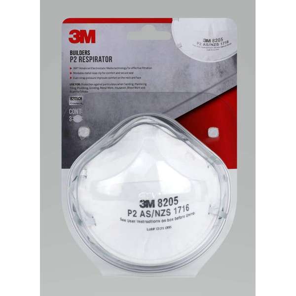 3M Builders P2 Face Mask - 3 Pack