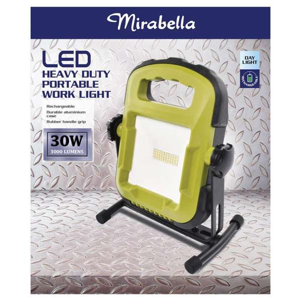 Mirabella LED Heavy Duty Rechargeable Portable Work Light 3000 Lumens