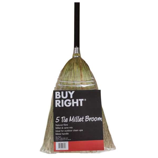 Buy Right 5 Tie Millet Broom Natural