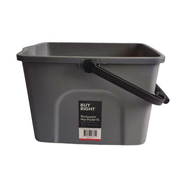 Buy Right Mop Bucket Rectangular Grey 9L