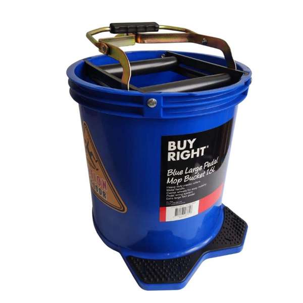 Buy Right Mop Bucket Pedal Plastic Blue 16L