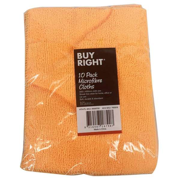 Buy Right Microfibre Cloth - 10 Pack