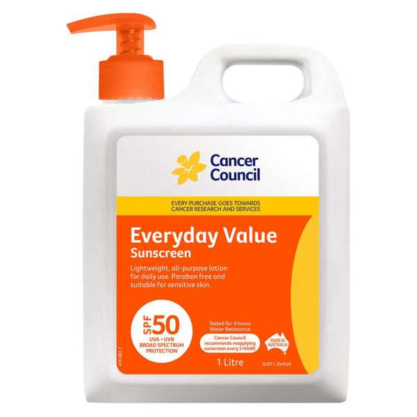 Cancer Council Everyday Value Sunscreen SPF50 1L