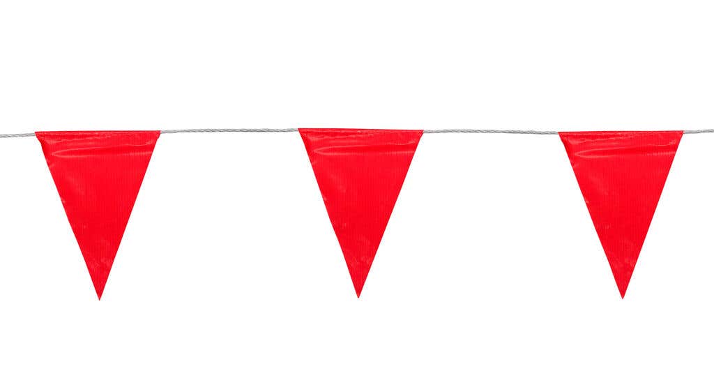 Hurricane Safety Hi-Vis Bunting Flags Orange 30m