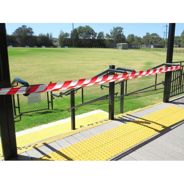 Hurricane Safety Barrier Tape Red/White 75mm x 100m