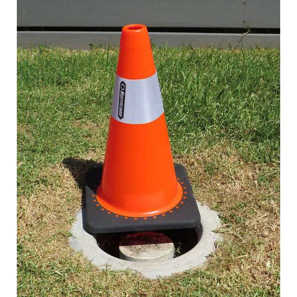 Hurricane Safety Traffic Cone Reflective Tape & Rubber Base 450mm