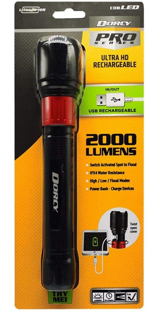 Flashlight Powerbank Pro Series Usb 2200 Lumens Dorcy